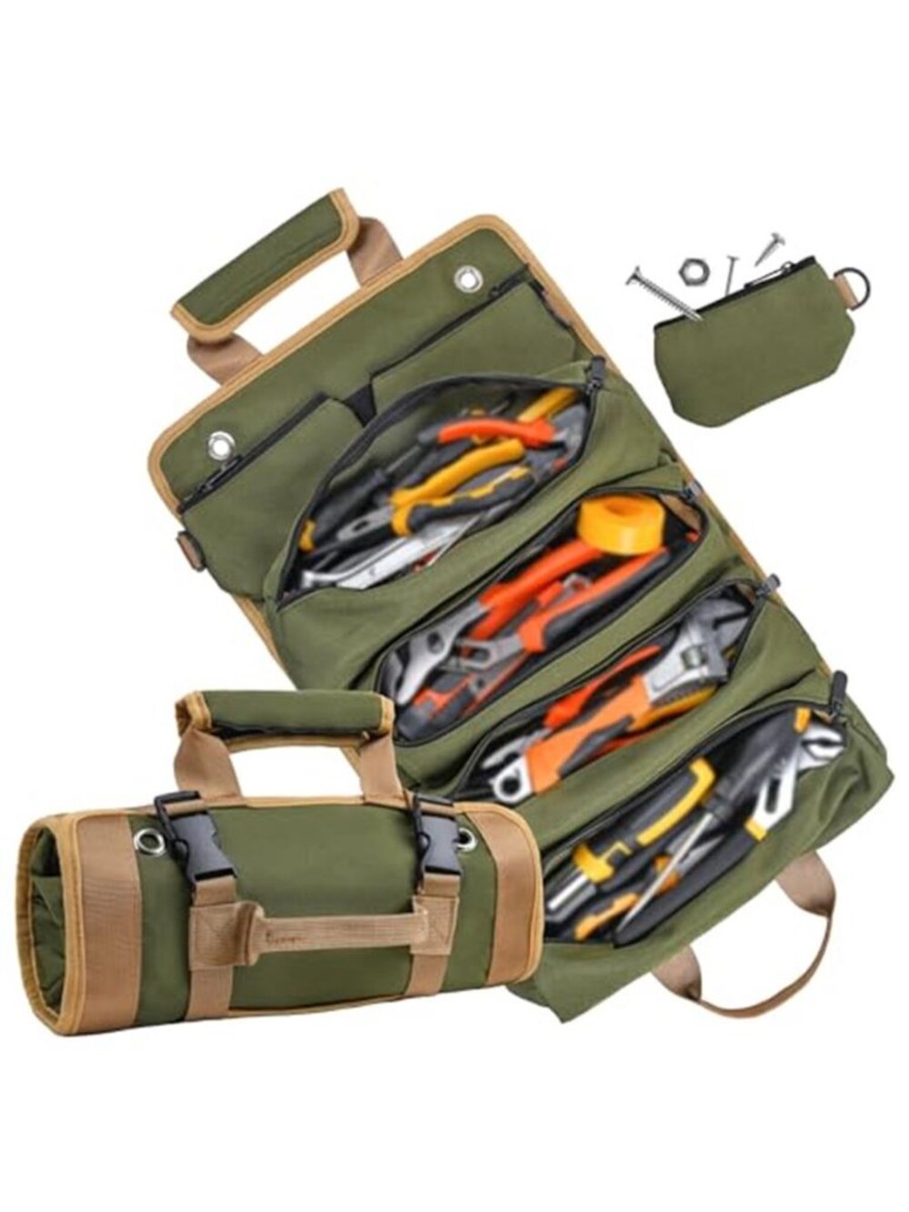 Heavy Duty Tool Roll Bag Portable Tool Organizer Mechanic Electrician Bag